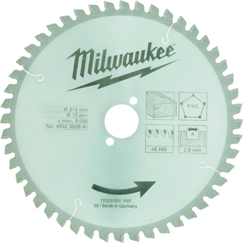Milwaukee Circular Saw Blade 216 x 30 MM x 60T 4932352840 Amazon.co.uk