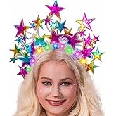 GENBREE Light Up Stars Headbands Sparkly Led Nightclub Hair Band Rave Party Costume Hair Accessories for Women