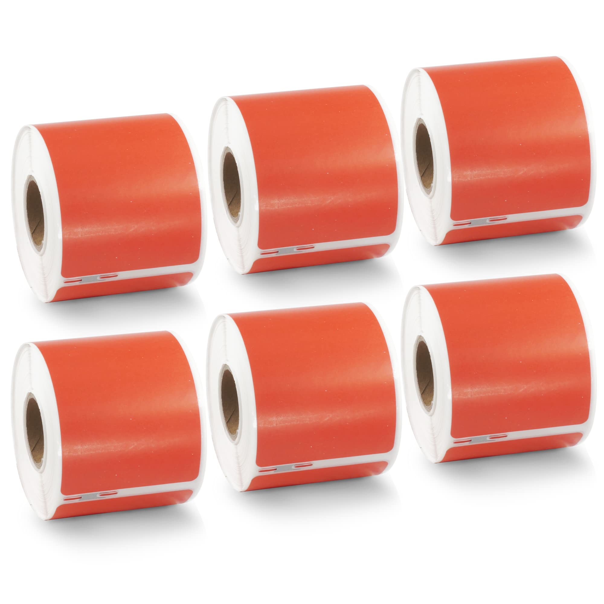BETCKEY - 6 Rolls Red Large Shipping/Name Badge Labels Compatible with DYMO 99014(S0722430), 54mm x 101mm, 1440 Colored Labels Compatible with DYMO LabelWriter 450, 4XL, NOT Fit 550 or 5XL