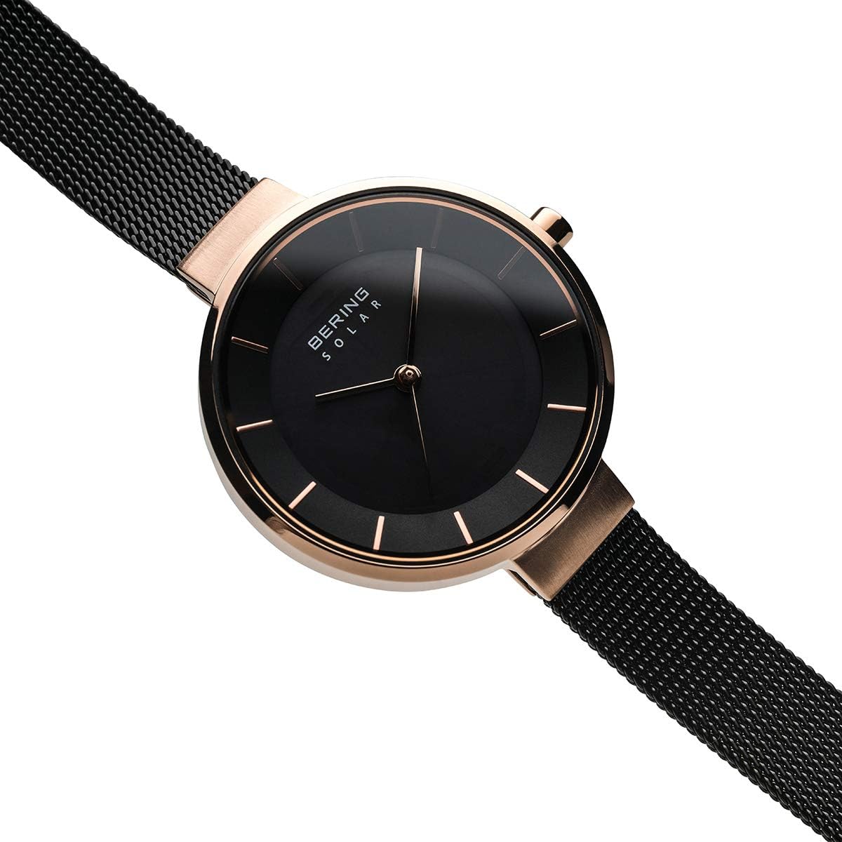 BERING Women Analog Solar Collection Watch with stainless steel Strap and Sapphire Crystal 14631-166, Black, 31 - Image 4