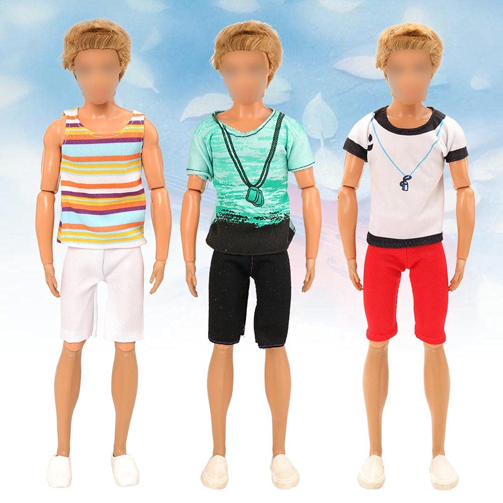 Miunana Lot 22 pcs Random Doll Clothes and Shoes Set for 11.5 inch Doll, Includ 3 PCS Boy Clothes + 5 Girl Clothes + 2 Girl Fashion Skirts + 2 Pairs for Boy Shoes + 10 Pairs of Girl Doll Shoes