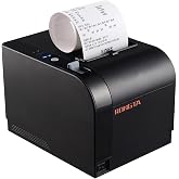 Rongta 80mm Thermal POS Receipt Printer Black | 3 1/8 inch Pos Printer with Auto Cutter, USB, Serial, Ethernet, for Kitchen