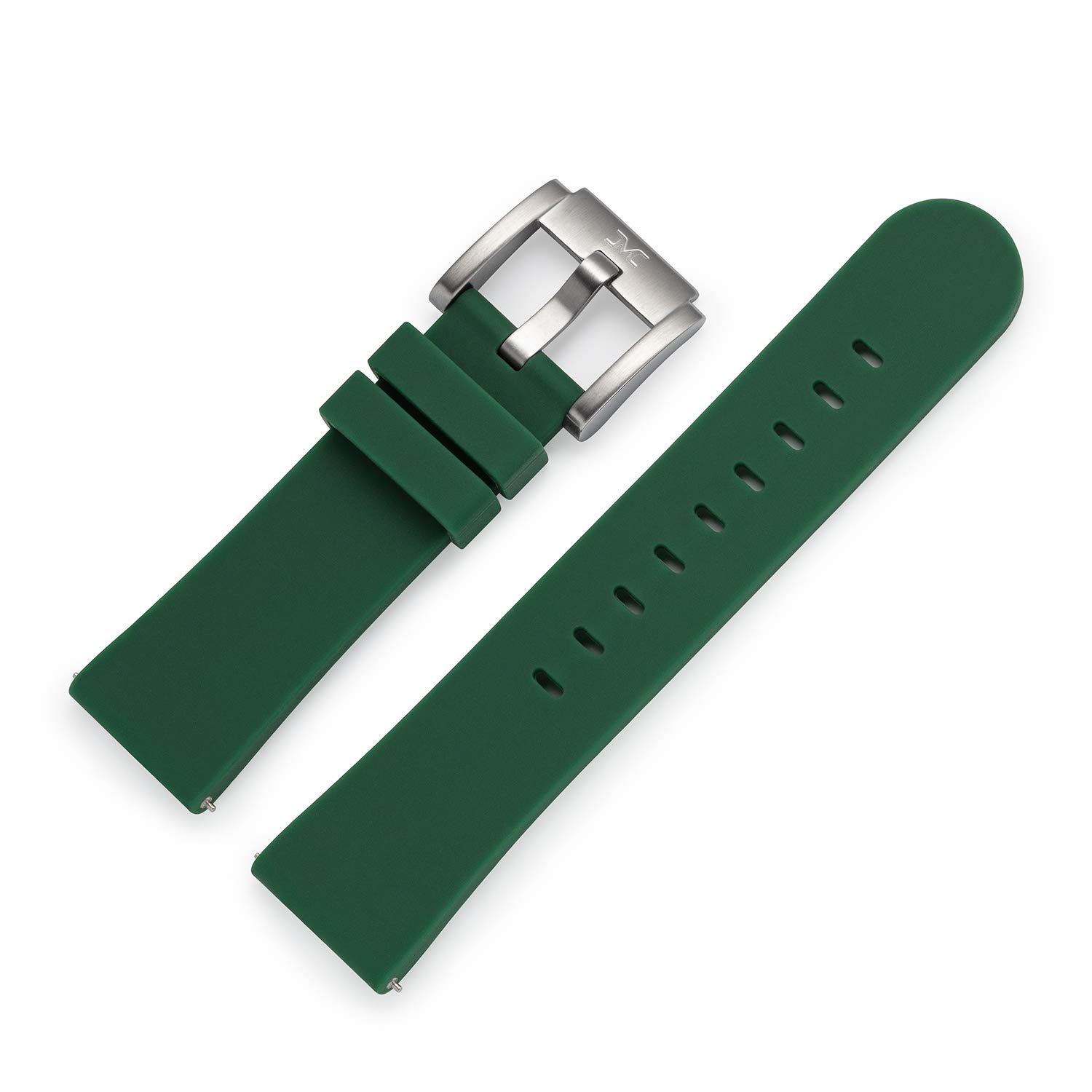 TW Steel Marc Coblen silicone watch strap, 22 mm, with steel clasp, dark green, Strap.