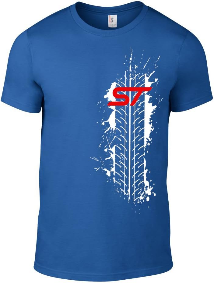 Super Lemon Ford ST Tyre Mark T-Shirt T-Shirt with A Print, Great for Any Car Lover Or Ford ST Fan/Owner Available in White, Black, Navy, Blue, Green, Orange in Sizes Small - 2XL