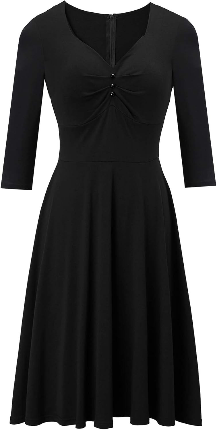 black midi evening dress