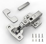 Furniware 10 Pcs Soft Close Cabinet Hinges 4D Adjustable Nickel Plated