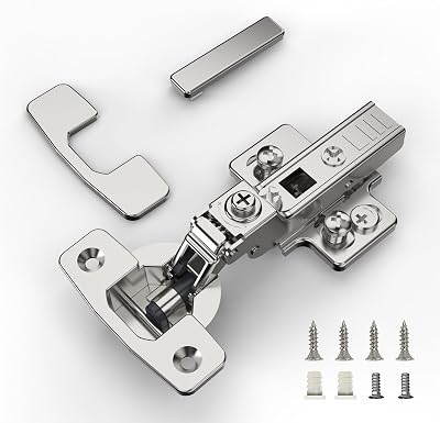 Furniware 10 Pcs Soft Close Cabinet Hinges 4D Adjustable Nickel Plated
