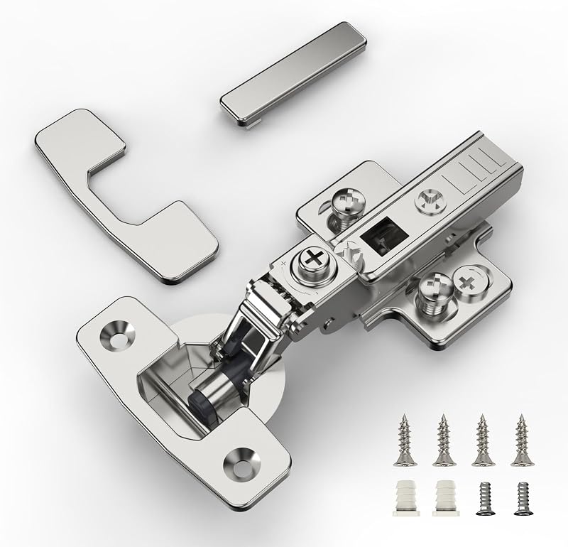 Furniware 10 Pcs Soft Close Cabinet Hinges 4D Adjustable Nickel Plated