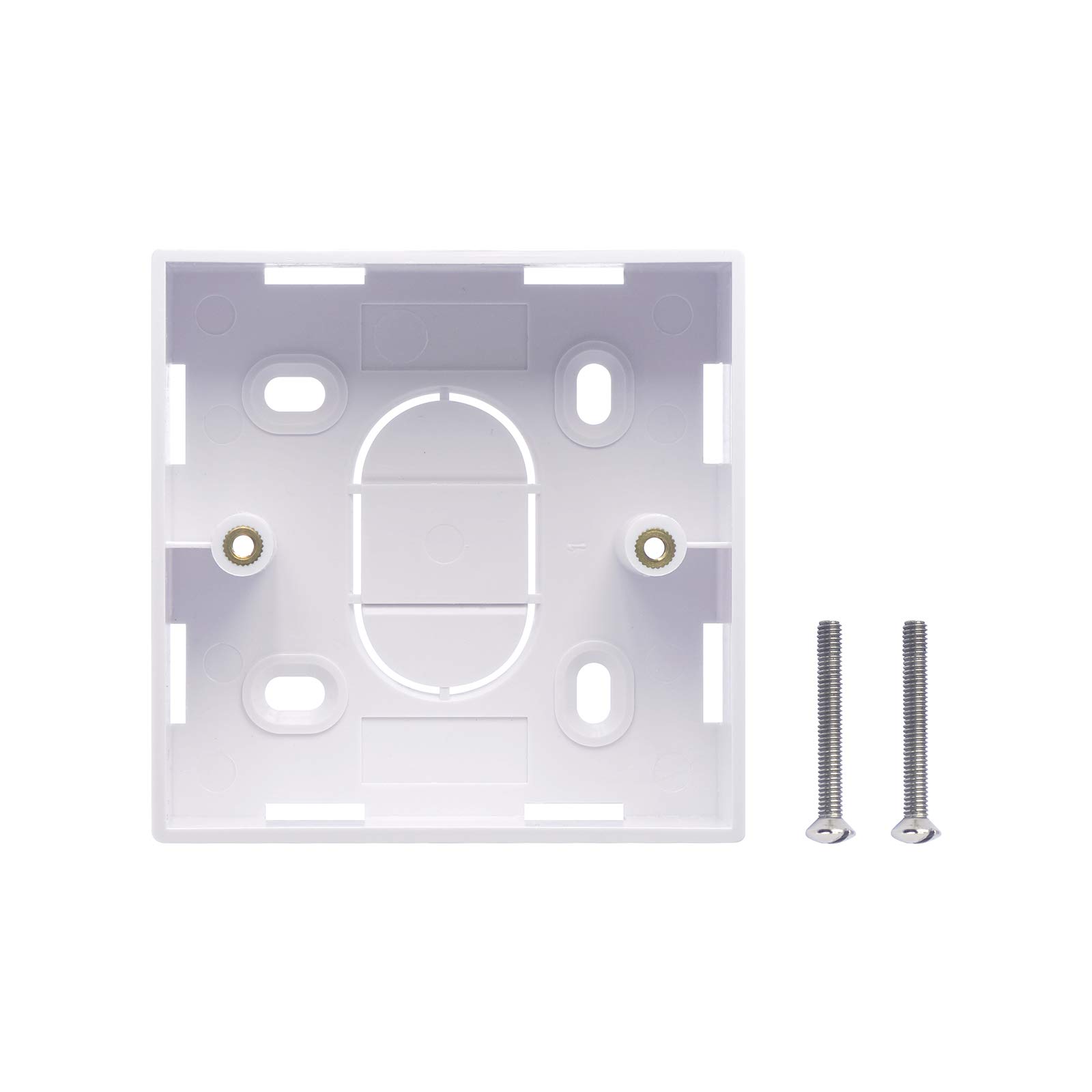VCELINK Surface Mount Back Box 32mm Deep, Single Gang Shatter-Resistant ABS Pattress Box for Ethernet Socket and Wallplate, Electrical Back Box with 2 Fixing Screws, White (86mm x 86mm x 32mm)