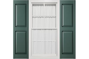 Mid America Mid-America 00021247028 Standard Size Williamsburg Double Panel Vinyl Shutters, w/Installation Shutter-Lok's & Matching Screws (Per Pair), 028, 12"W x 47"H, Forest Green
