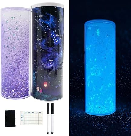 Amazon Sdd ペンケース 筆箱 筆入れ 蛍光 流砂デザイン ペンボックス ミラー 電卓付き 超人気 文房具 大容量 プレゼント ギフト 男女兼用 ブルー パープル ペンケース 文房具 オフィス用品