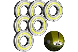 LNRUEG 6 Pack Golf Hole Lights, Disc Golf Lights, Light Up Night Golf Putting Cup Light, Putt-Putt Flag Cup Glow Lamp, Glow In The Dark Cups For Night Golf Play