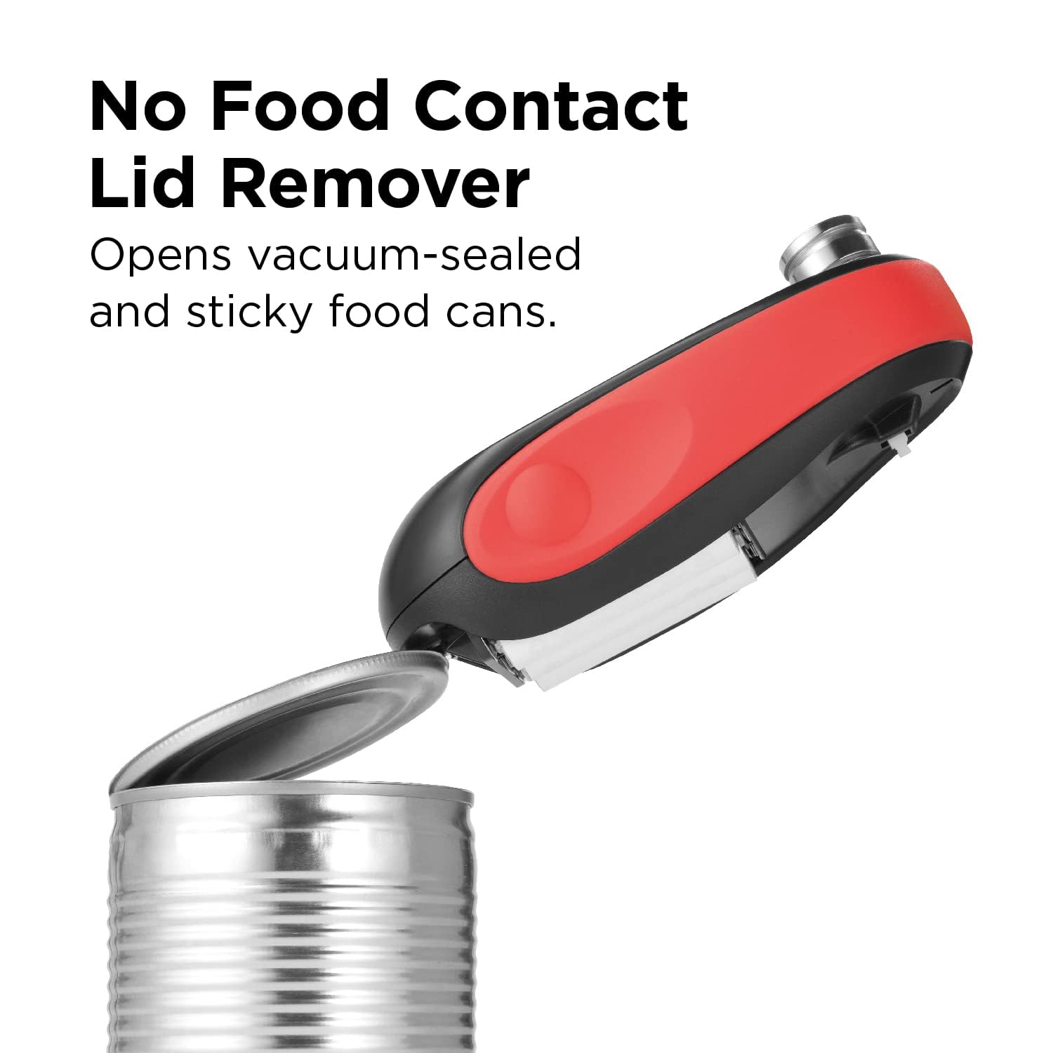 Kitchen Mama One-To-Go Electric Can Opener: One Touch, Auto Stop, Smooth Edge, Lid Lift, Safety, Automatic, Magnetic, Cordless, Battery Operated, Kitchen Appliance for Senior with Arthritis (Red)