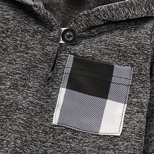 Kids Toddler Infant Baby Boys Girls Fall Outfit Plaid Pocket Hoodie Sweatshirt Jackets Shirt+Pants Winter Clothes Set