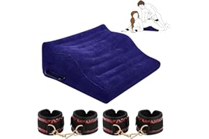 Sex Pillow Adult Sex Toys with Bondage Restraints, Inflatable Couples Sex Toy Curved Sex Wedge Position Pillow Sex Furniture 