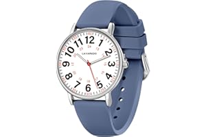 Bomieux Nurse Watch for Nurses Doctors Women Men,Waterproof Analog Watches with Luminous Dial and Japanese Quartz Movement,Easy to Read Military Time Watch with Second Hand, 12/24 Hours,Silicone Band