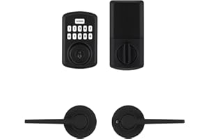 Weiser Powerbolt 3 x Daylon Combo Pack, Keyless Entry Door Lock/Deadbolt with Door Handle/Lever in Matte Black, 10-Button Key