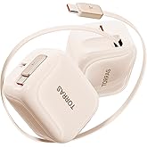 TORRAS FlexLine 40W for iPhone 17 Charger, Dual-Port USB C Charger Block with Retractable Cable, Fast Charging Type-C Power Adapter for iPhone 16/15/Samsung Galaxy S25 Ultra/S24, Gold
