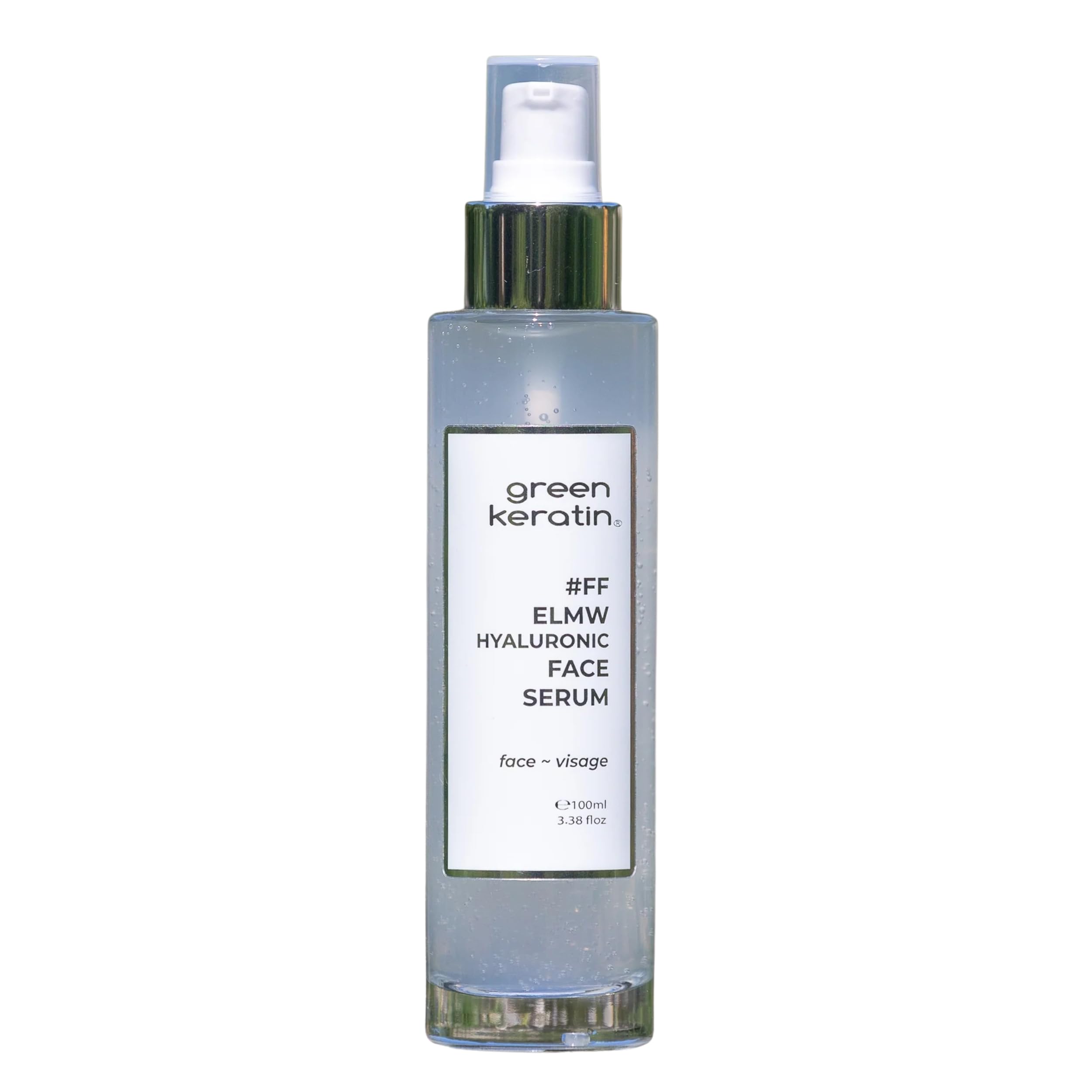 Green Keratin - #'Fragrance-Free' ELMW Hyaluronic Acid Face Serum - 100mL