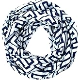 Pop Fashion Infinity Scarf for Women - Travel Scarf with Hidden Pocket - Greek Key Pattern Scarves