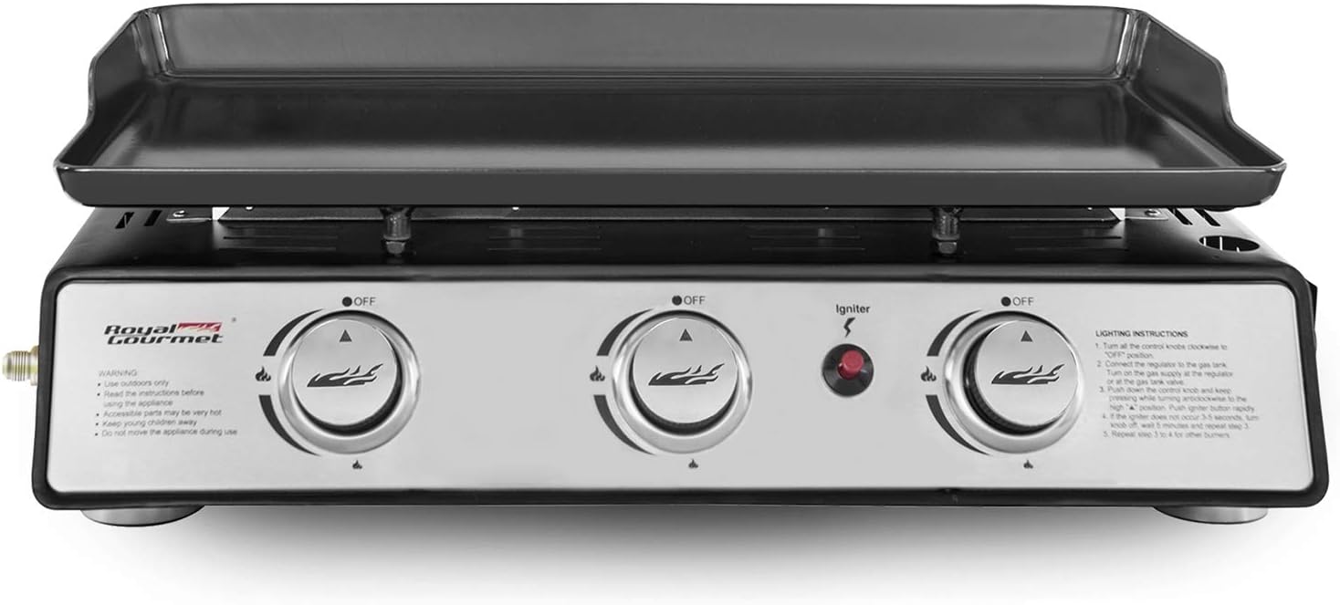 Review Royal Gourmet PD1301S 24Inch 3Burner Portable Table Top Gas