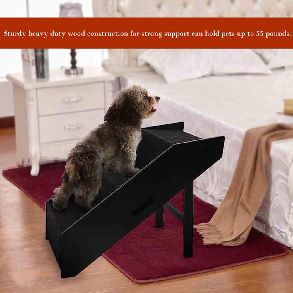 Amazon Com Pet Stairs Portable For Cats Dogs 3 Step Wooden Non