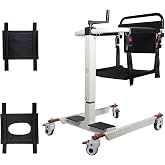 Patient Lift Transfer Chair Lift for Home Wheelchair,Portable Car Lift Bedside Commode Chair Steel Lift Aid, Adjustable Height Bathroom Wheelchair for Caregivers Elderly Living (Standard)