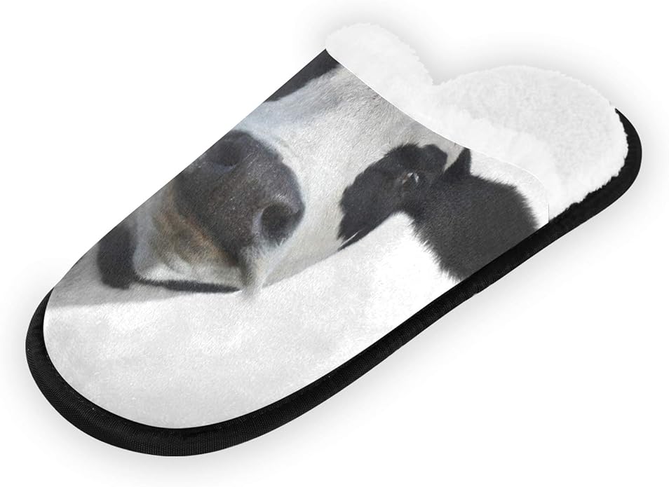Blueangle Funny Cow Slippers for Women Mens Winter Warm