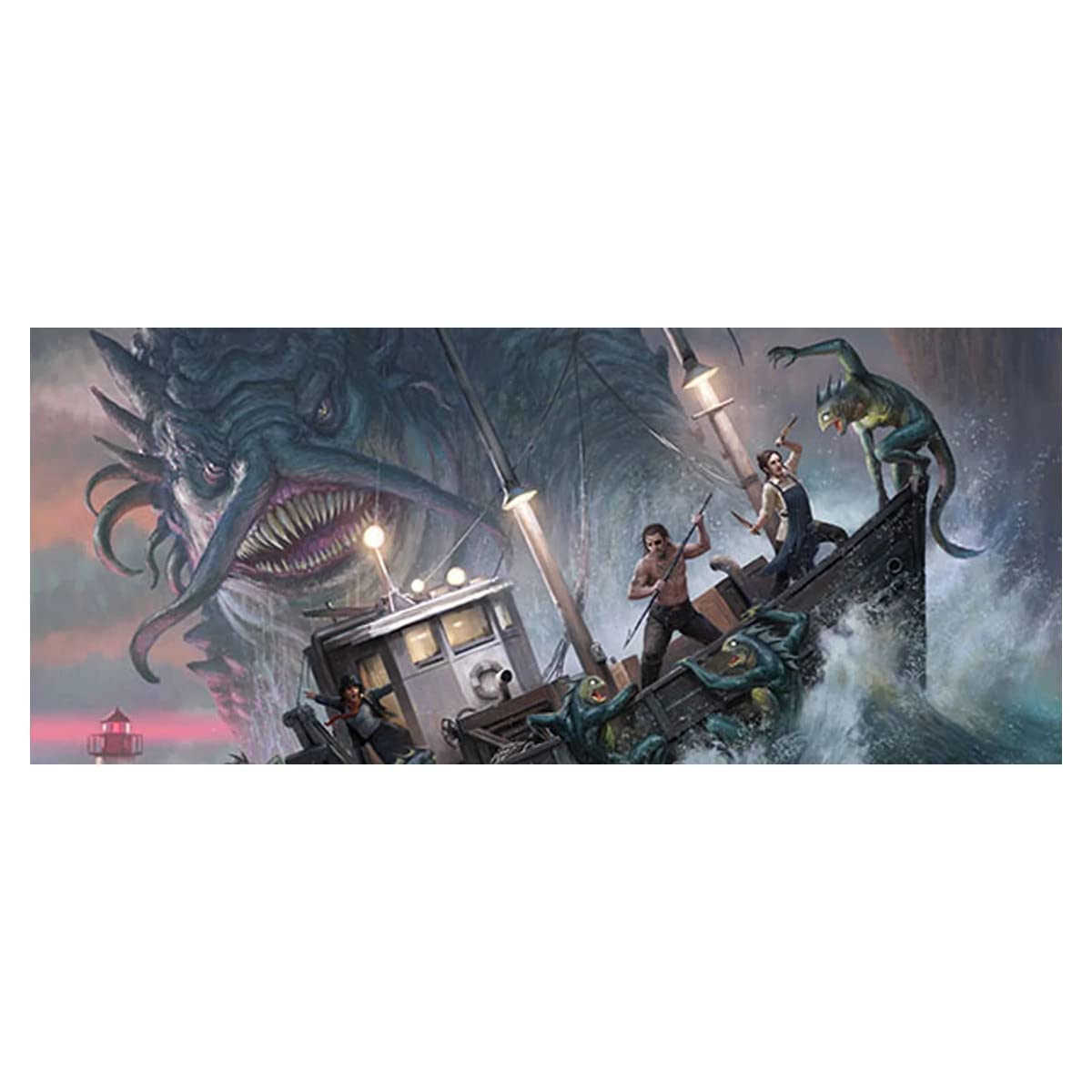 Arkham Horror Under Dark Waves Board Game Expansion - New Locations, Investigators, and Terror! Cooperative Mystery Game, Ages 14+, 1-6 Players, 2-3 Hour Playtime, Made by Fantasy Flight Games