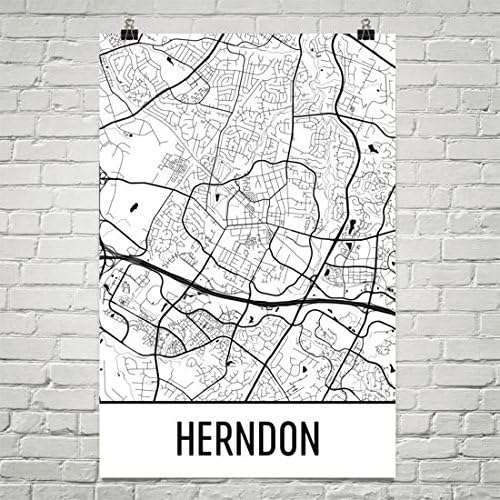 Amazon Com Herndon Mapa Herndon Arte Herndon Impresion Herndon