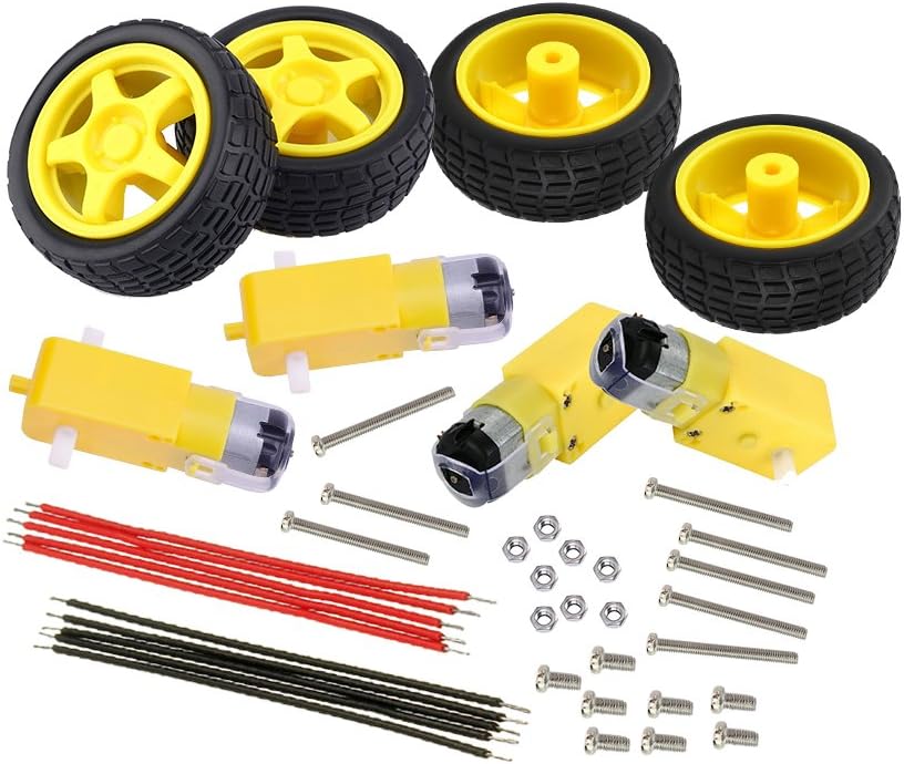 KEYESTUDIO DC Geared Motor DC Motor Wheel Kit Electric for Arduino ...