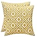 Slow Cow Embroidery Decor Decorative Throw Pillow Covers Yellow Cushion Covers Pillow Cases for Couch Sofa Bedroom 18x18 Inches, Set of 2