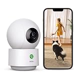 aosu 2K Security Camera Indoor, Baby Monitor Pet Camera 360-Degree for Home Security with 2.4 GHz Wi-Fi Router, One-Touch Call, Smart Motion Tracking, IR Night Vision, Compatible with Alexa