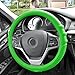 FH Group Universal Fit Silicone with Grip and Pattern Massaging Grip Steering Wheel Cover fits most Cars, SUVs, Trucks, and Vans Green