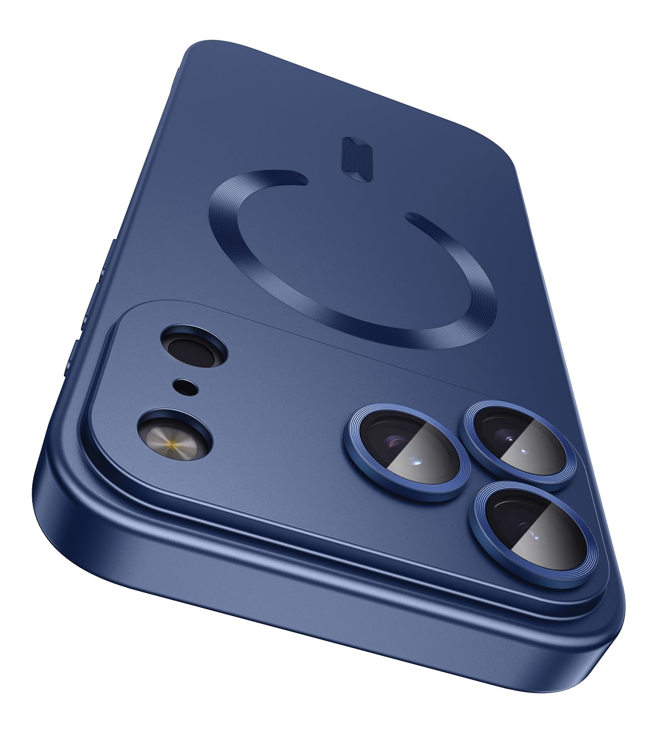 Photo 1 of LEKEVO Magnetic for iPhone 17 Pro Case [Compatible with MagSafe][Built-in Camera Lens Protector] Slim Thin Soft Silicone Bumper Shockproof Metallic Luster Phone Case (Blue)