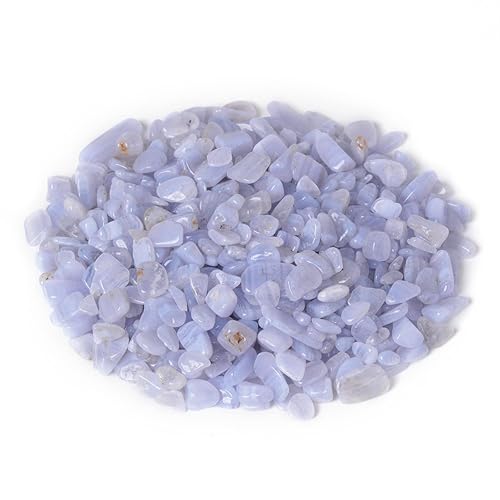 JUST IN STONES Natural Blue Lace Agate Polished Chips Crushed