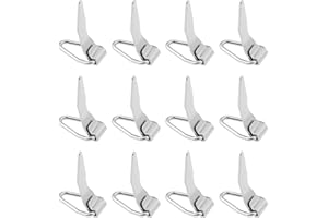 Micro Traders 12Pcs 20x4mm Hook Keeper Collapsible Kit Stainless Steel for Luer Fly Fishing Rods