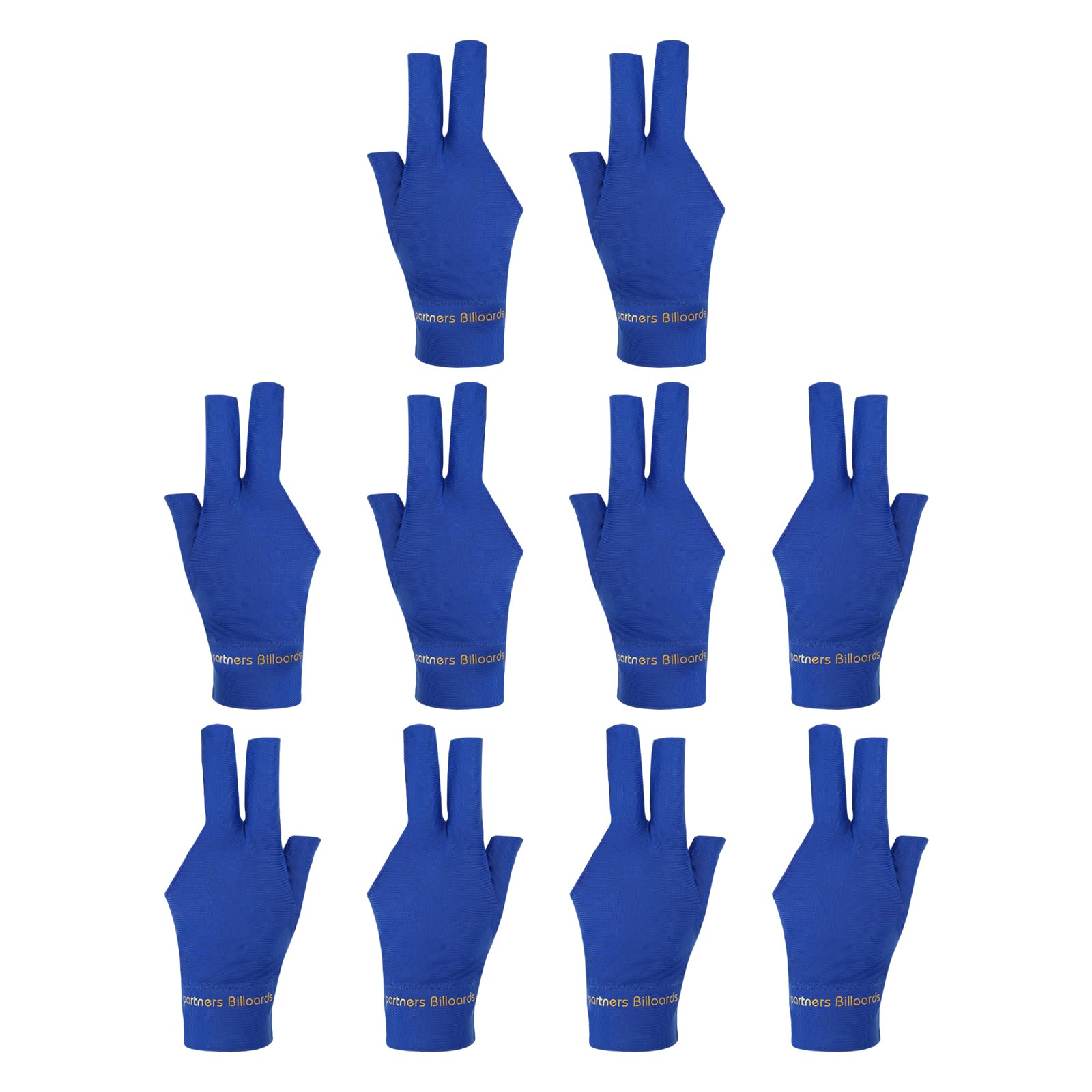 PATIKIL 10pcs 3 Finger Pool Glove Right&left Hand Billiard Gloves Pool Cue Accessories Blue