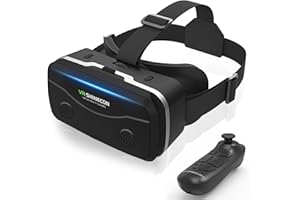 COCERKET VR Headset for Smartphones with Bluetooth Controller, Universal 4.7-7 inch iPhone Android Phone VR Glasses, HD Aspheric Optical Lens w/Adjustable Focus & Pupil Distance, Heat Dissipation Design