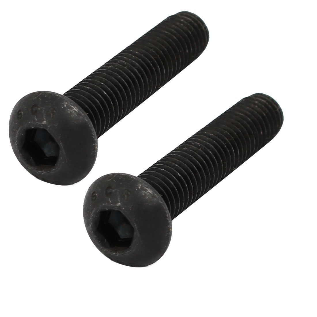 Sourcingmap 2pcs M8x40mm 10.9 Grade Button Head Hex Socket Left Hand Thread Screw Bolt