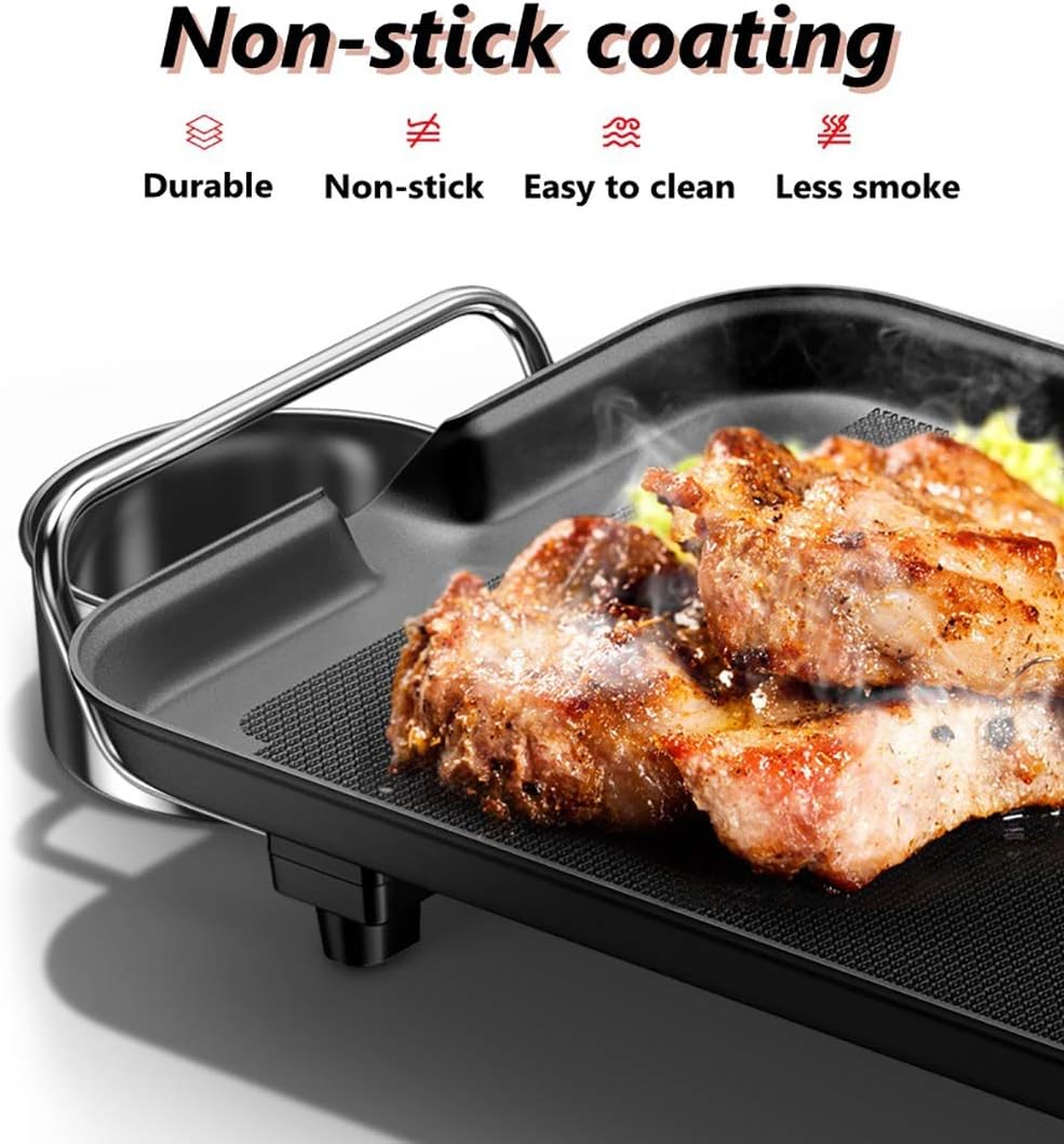 review LiRongPing 1400W Teppanyaki Grill - Electric BBQ Table Top Grill with Adjustable Temperature Control 4023cm