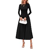 PRETTYGARDEN Womens Sweater Dress 2026 Long Sleeve Elegant Knit A Line Fall Wedding Guest Cocktail Midi Winter Dresses