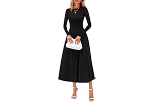 PRETTYGARDEN Womens Sweater Dress 2025 Long Sleeve Elegant Knit A Line Fall Wedding Guest Cocktail Midi Winter Dresses