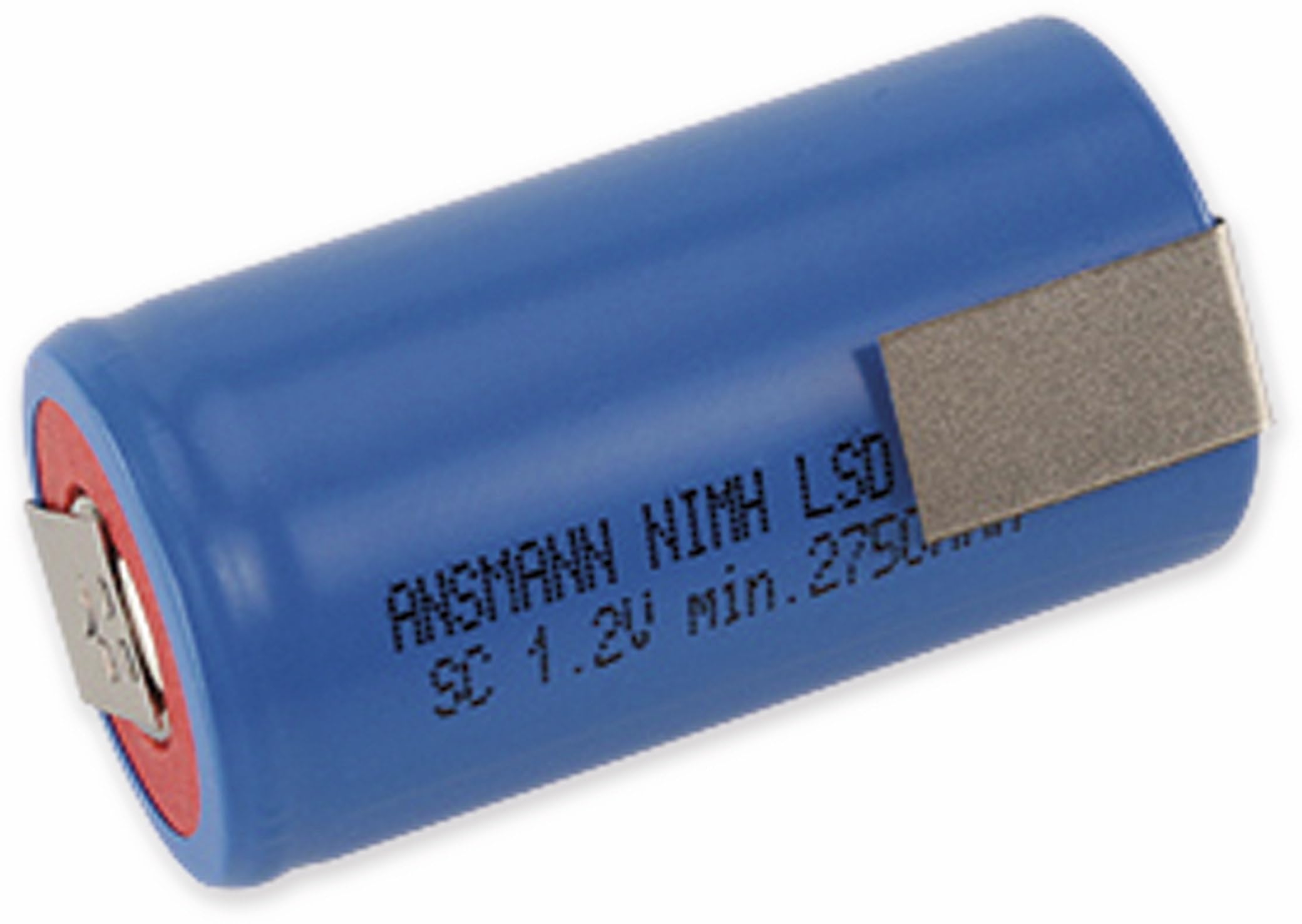 ANSMANN 5035391 2850 mAh 1.2 V Sub-C NiMH LSD Flat-Top Battery with Z-Tags - Blue