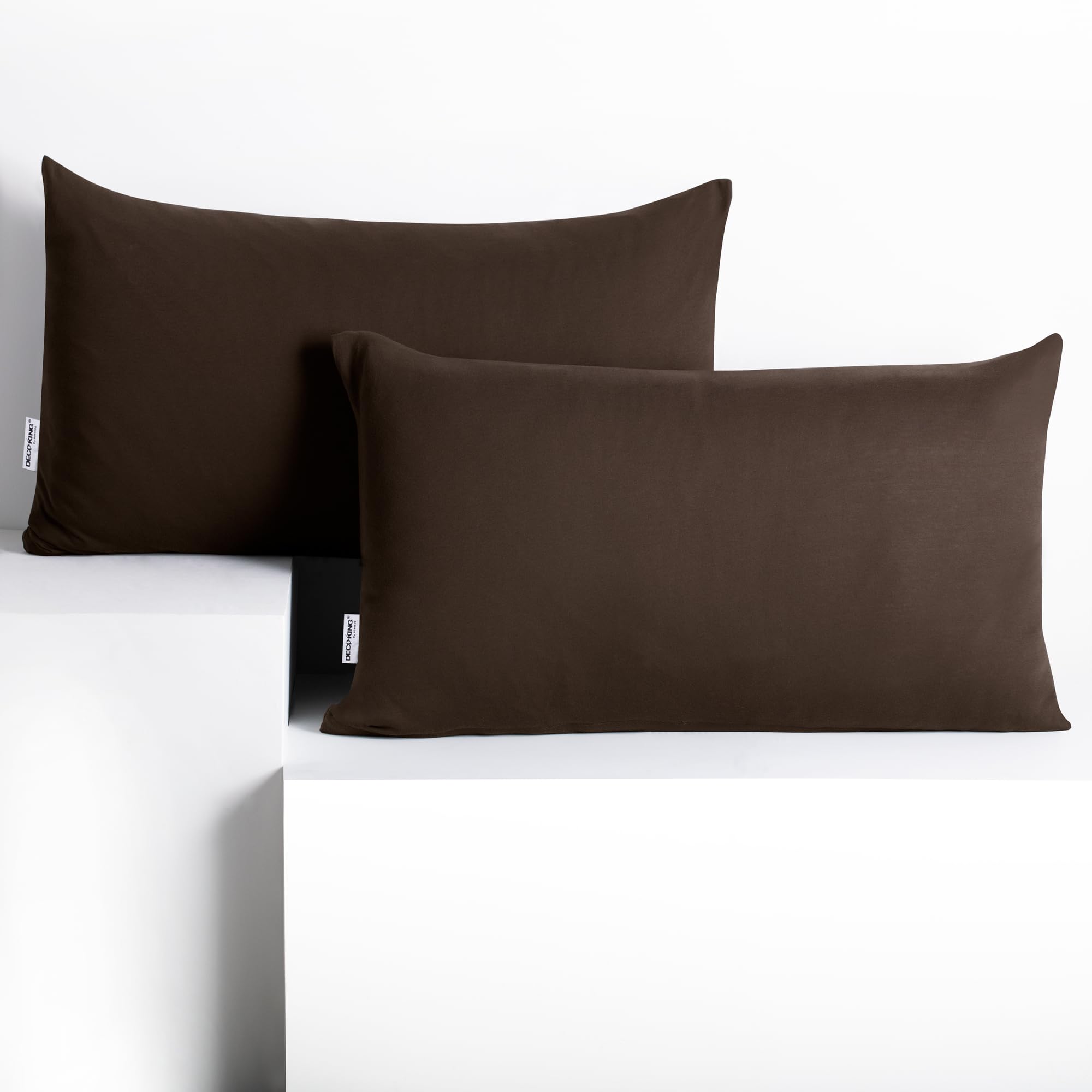 DecoKing Amber Cotton Zippered Pillow Case, Chocolate, 50 x 60