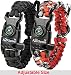 A2S Protection Paracord Bracelet K2-Peak - Survival Gear Kit with Embedded Compass, Fire Starter, Emergency Knife & Whistle (Black/Red Adjustable Size) primary