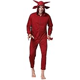 Colorful House Men Devil Halloween Costume Adult Onesie Pajamas Red Jumpsuits Costume for Couple Family