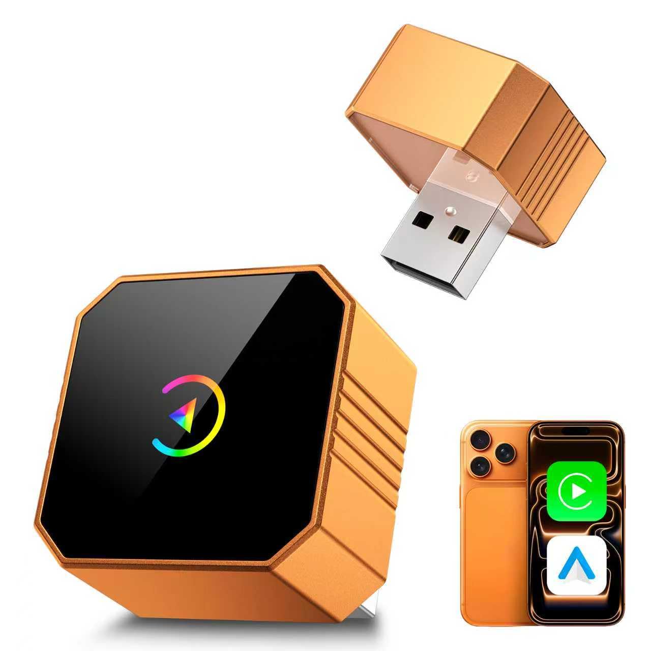 Photo 1 of 2026 Wireless CarPlay Adapter for iPhone & Android Auto, Mini Car Play Converts Wired CarPlay to Wireless, Plug & Play Auto-Connect, Stable Connection for iOS 10+ & Android 11+