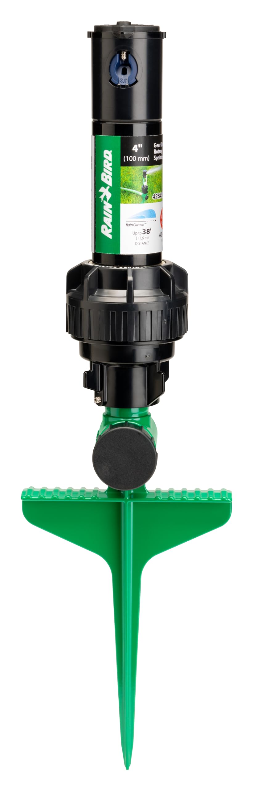 Photo 1 of Rain Bird 42SASPG 42SA Gear Drive Rotor Lawn and Garden Sprinkler on Heavy Duty Green Spike, Adjustable 40° - 360° Pattern, 26' - 38' Spray Distance