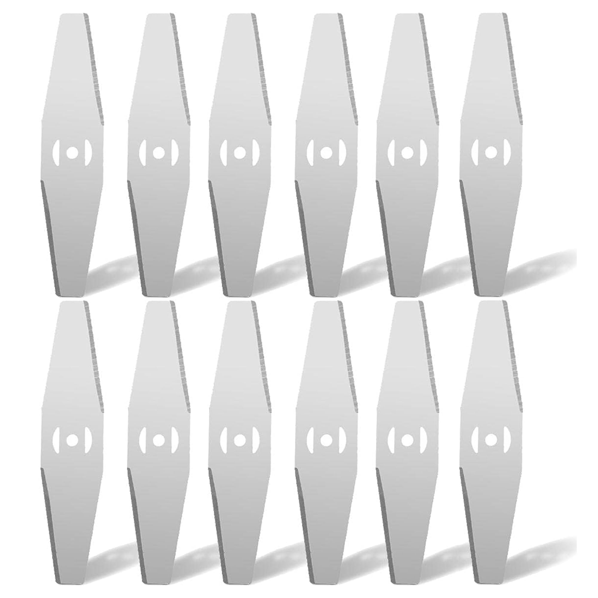 SEABABOO 12 Pieces Metal Grass Trimmer Blades Grass Trimmer Accessories Metal Blade for Grass Trimmer Replacement Blade Metal Blade Grass Trimmer Replacement Blades Electric Grass Trimmer Replacement